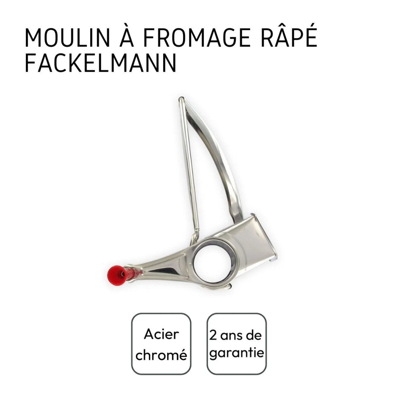 Moulin à fromage chromé Fackelmann Handmade Tradition