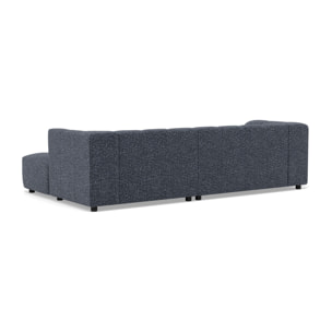 Curtis - canapé d'angle droit 4 places avec accoudoir en tissu texturé - Bleu