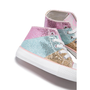 Zapatillas Altas Glitter Patchwork