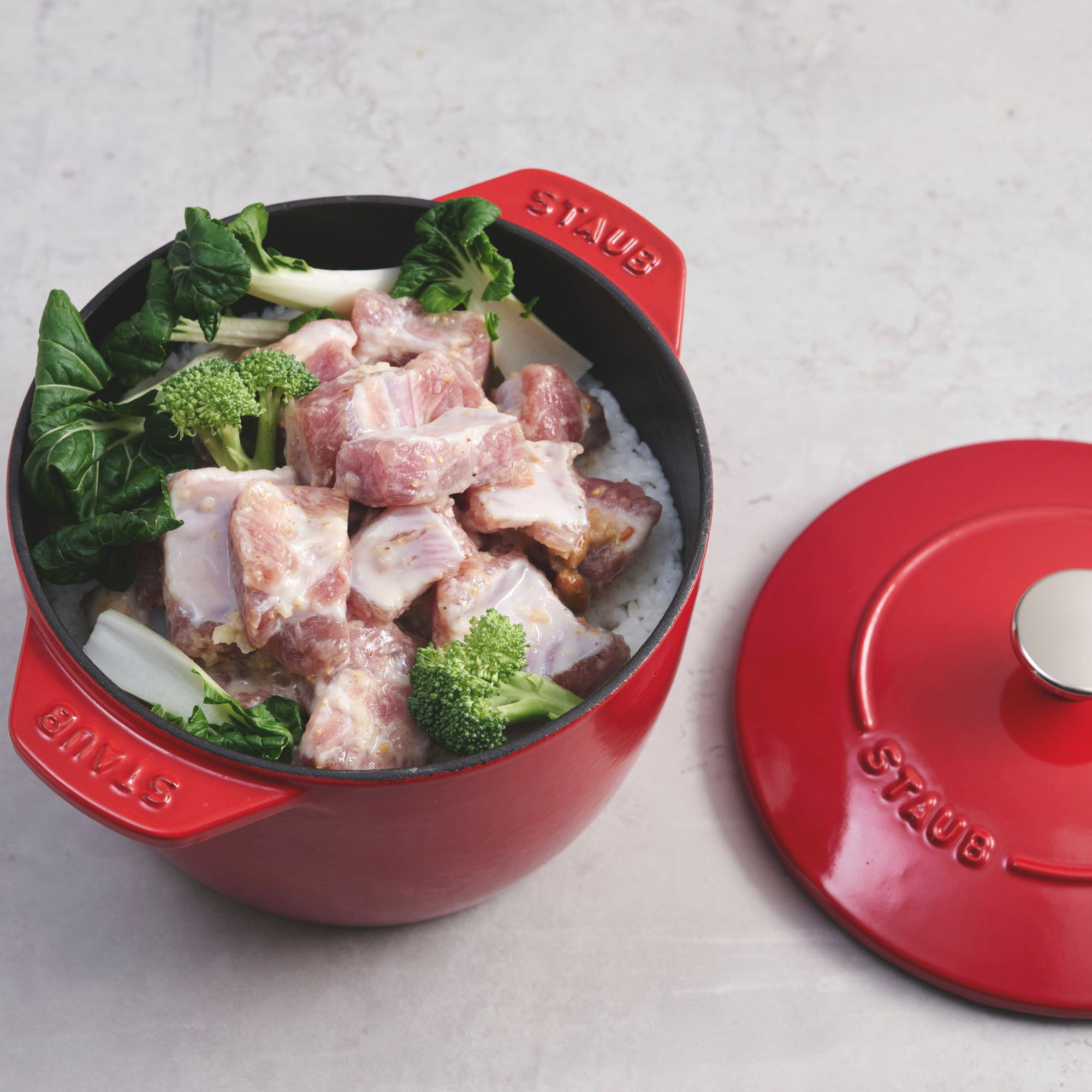 Cocotte à riz 16 cm, Rond(e), Cerise, Fonte