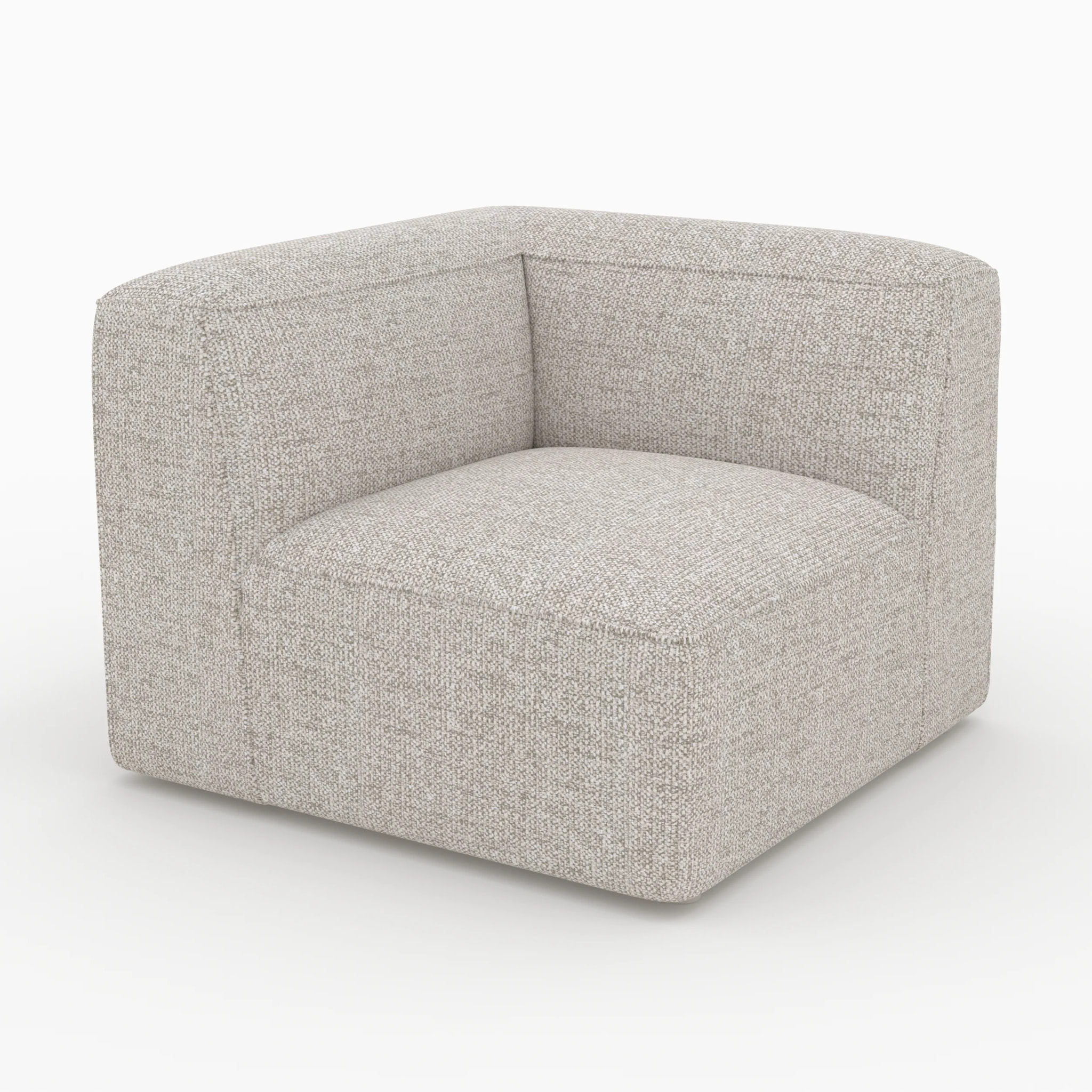 Angle interchangeable pour canapé modulable en tissu beige - Hestia