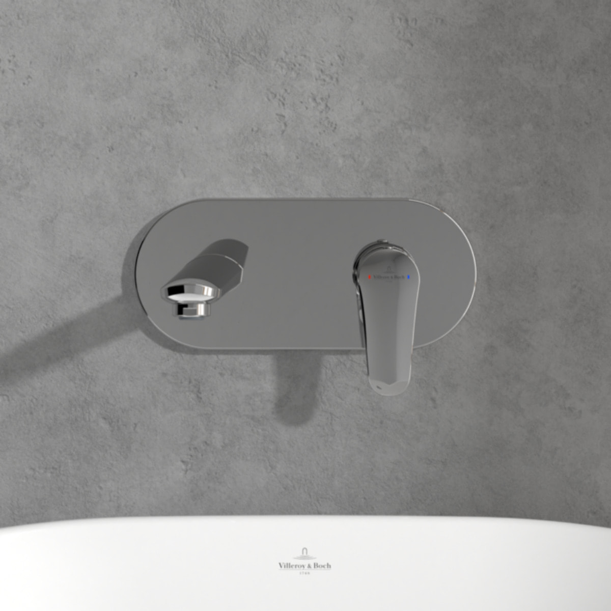 Mitigeur lavabo mural O.novo Start avec vidage Push Open chrome