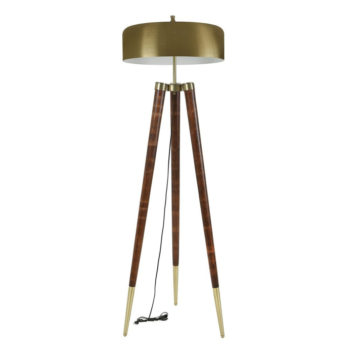 Lámpara de pie - Oro Nogal, 48x48x165