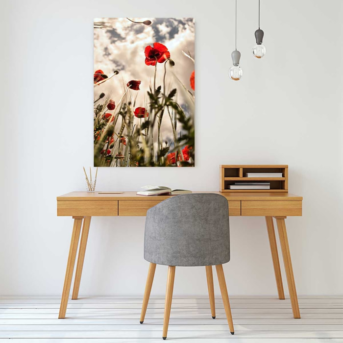 Tableau coquelicots décoration murale moderne Tableau alu Dibond