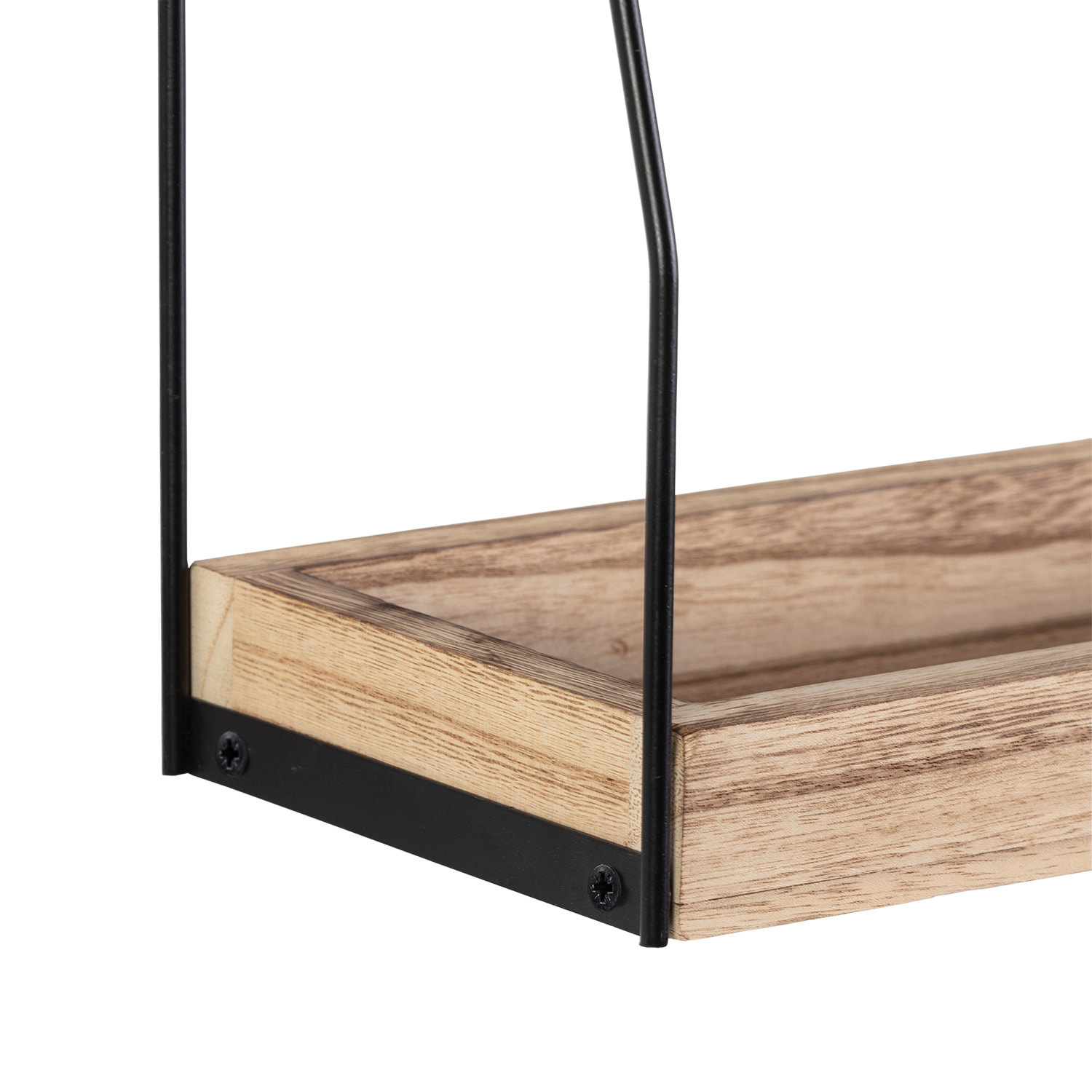 Estantería de pared Artur de 2 niveles, madera de Paulownia