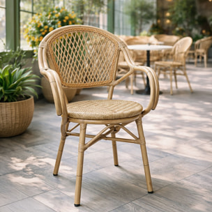 Lot de 2 fauteuils de table en rotin synthétique CAPRI