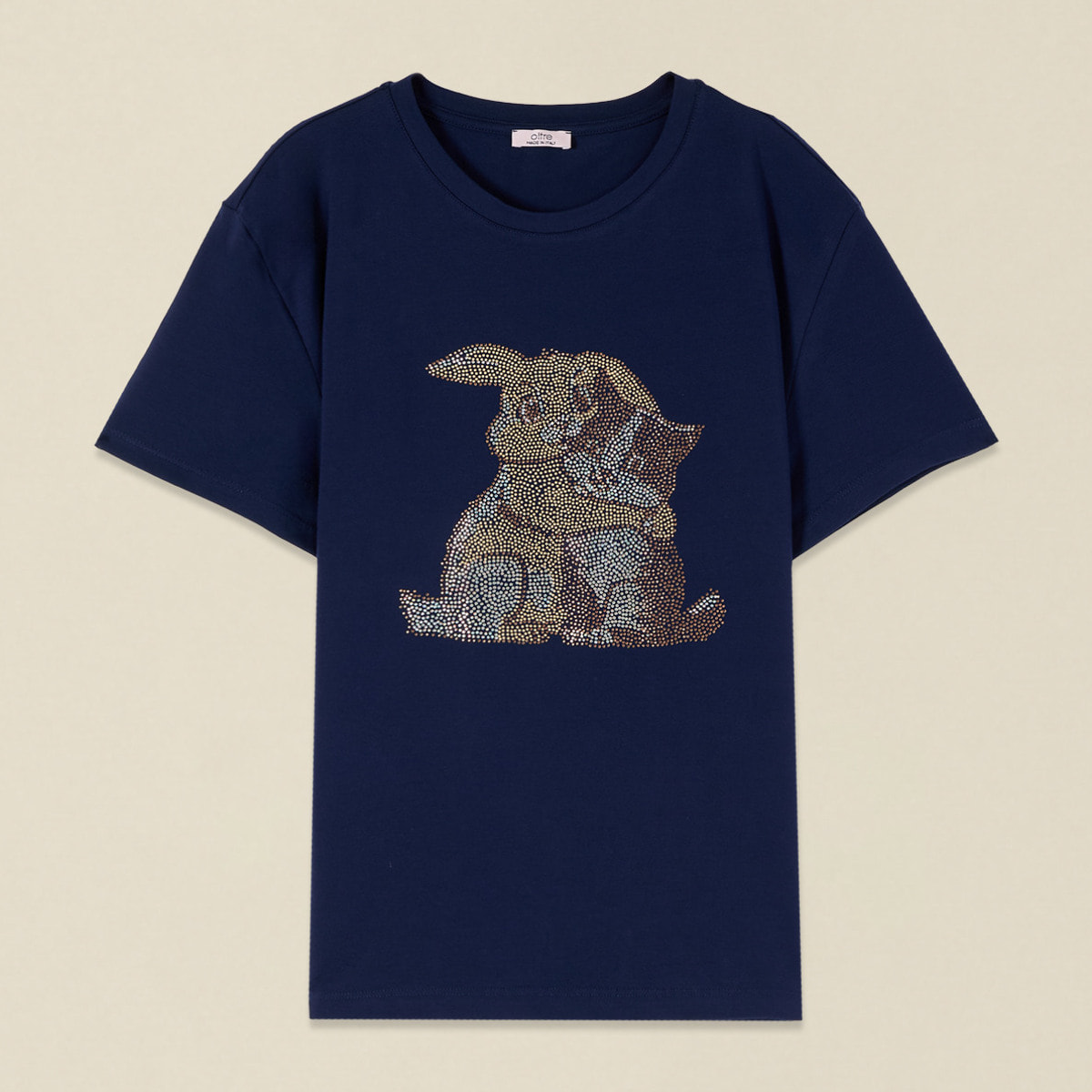 Oltre - T-shirt con applicazioni - Blu