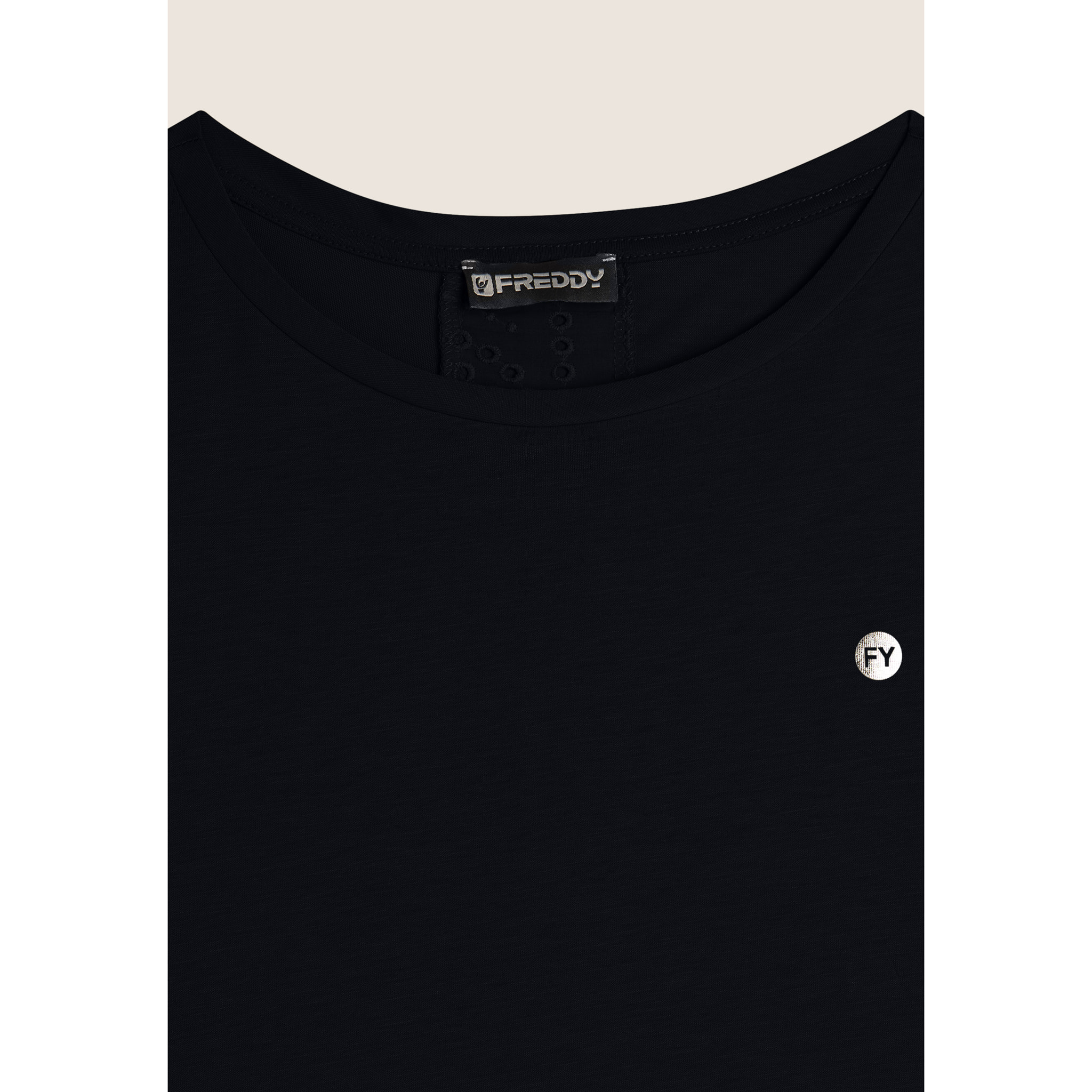 T-shirt con inserto posteriore in Sangallo