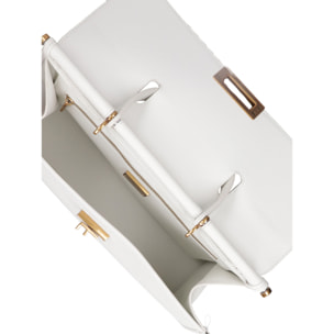 Borsa a mano da donna Made in Italy - Modello Zaffiro Lux - 100% pelle - 35.0 x 27.0 x 13.0 cm