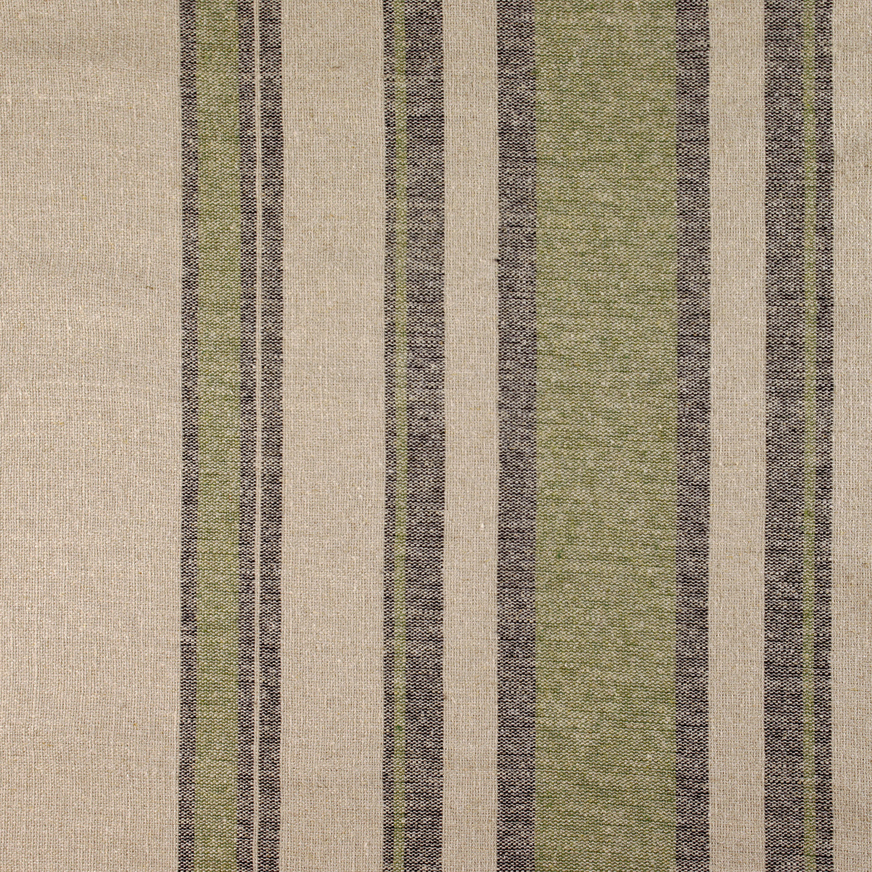 Rideau à Oeillets Lin Rayé Esprit Méditerranéen - Kaki