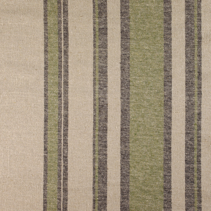 Rideau à Oeillets Lin Rayé Esprit Méditerranéen - Kaki