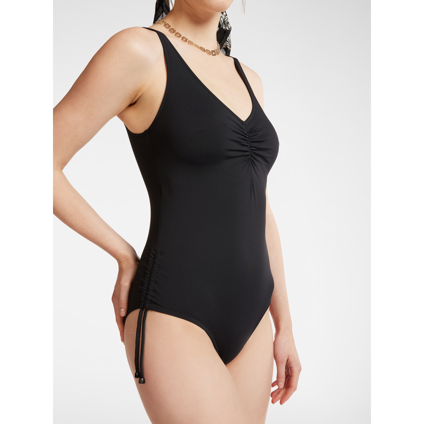 Elena Mirò - Costume intero con arricciature - Nero
