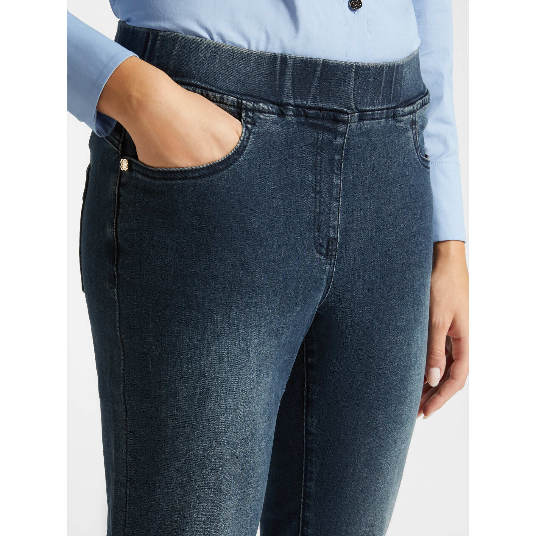Elena Mirò - Jeggings de tela vaquera power stretch - Azul
