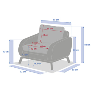 Fauteuil de salon de jardin "Manissa" beige aluminium et polyester