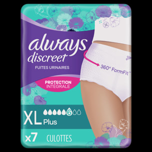 3x7 Culottes pour Incontinence Always Discreet XL Blanc