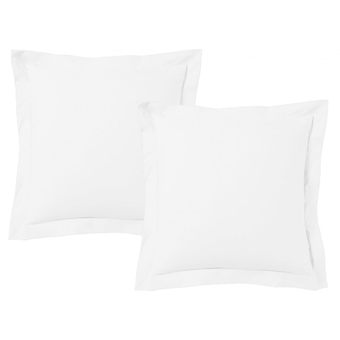 Lot de 2 taies d'oreiller satin de coton blanc