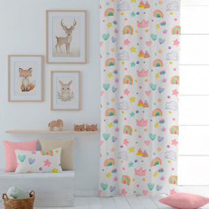 Cool Kids - Cortina Estampada - Con Ojales - 100% Algodón - Confetti