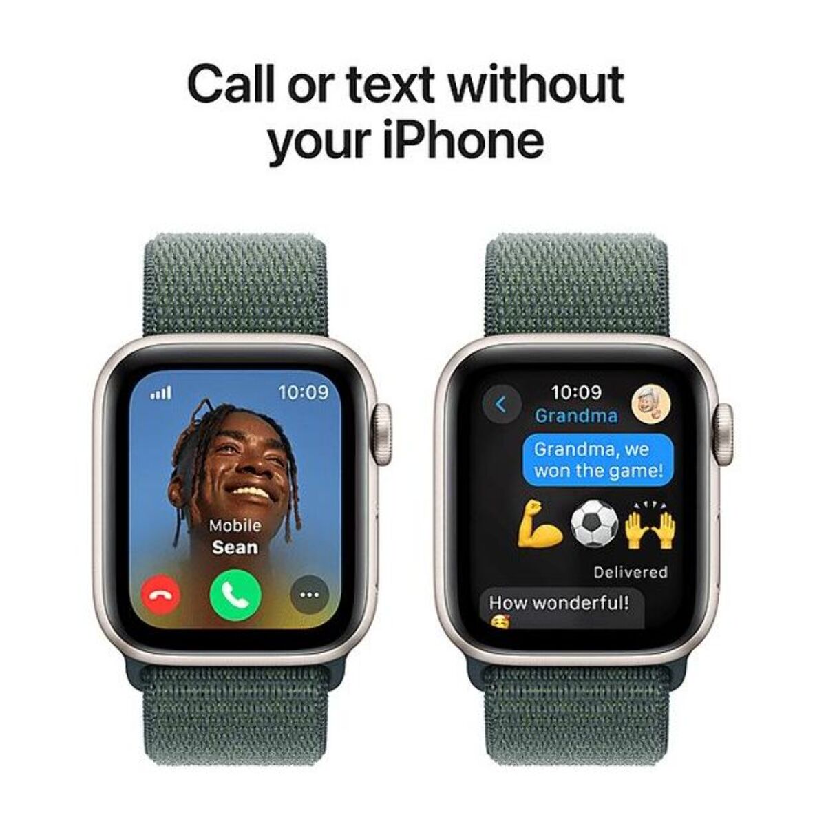 Montre connectée APPLE WATCH SE 44mm Lumière Stellaire/Vert Loop