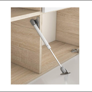 Parete Attrezzata Mobile Soggiorno TV Salotto Base Televisione Con Scaffali Illuminati LED Sala Pranzo Design Moderno 260x185x42 cm Bianco Rovere