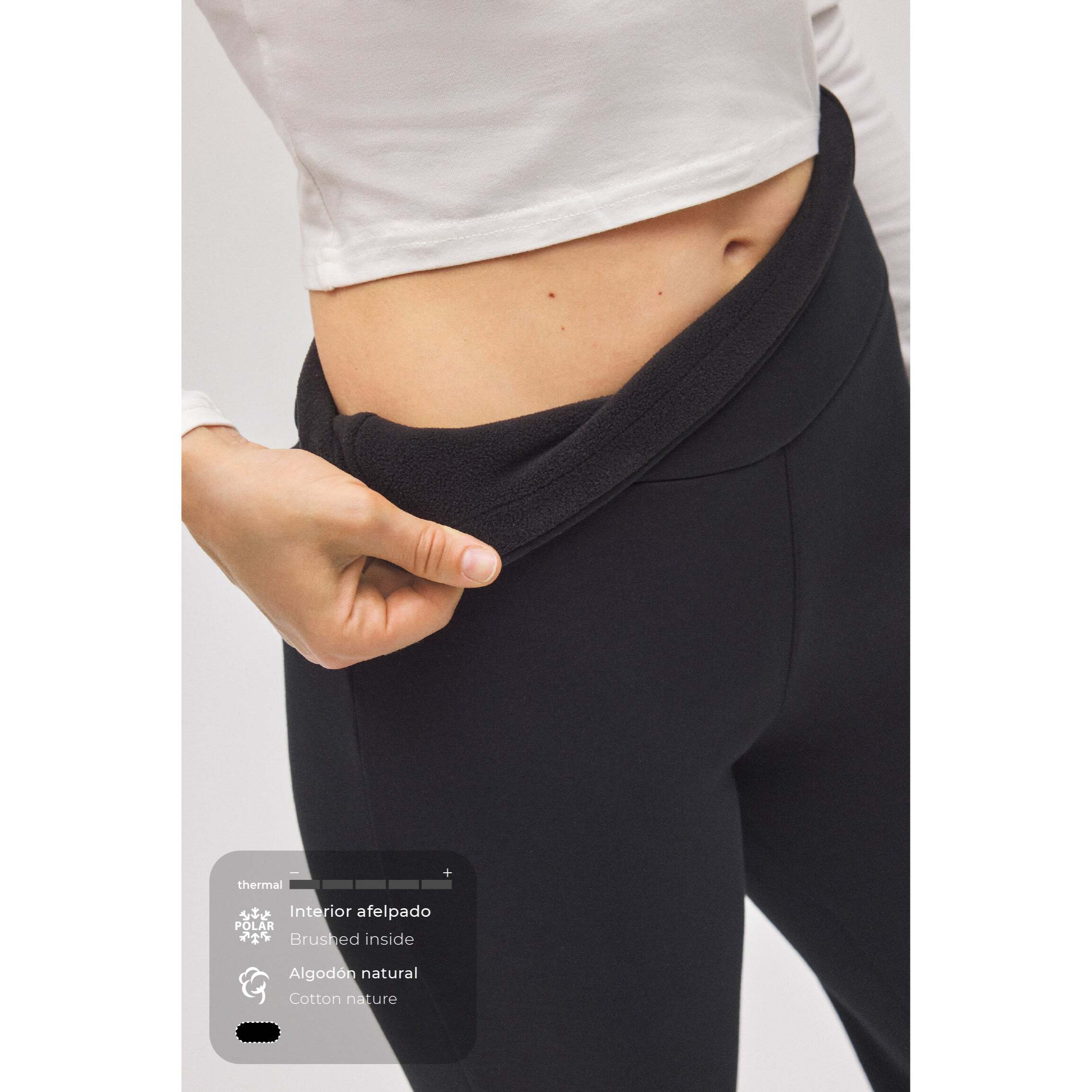 Comodi leggings termici in pile nero