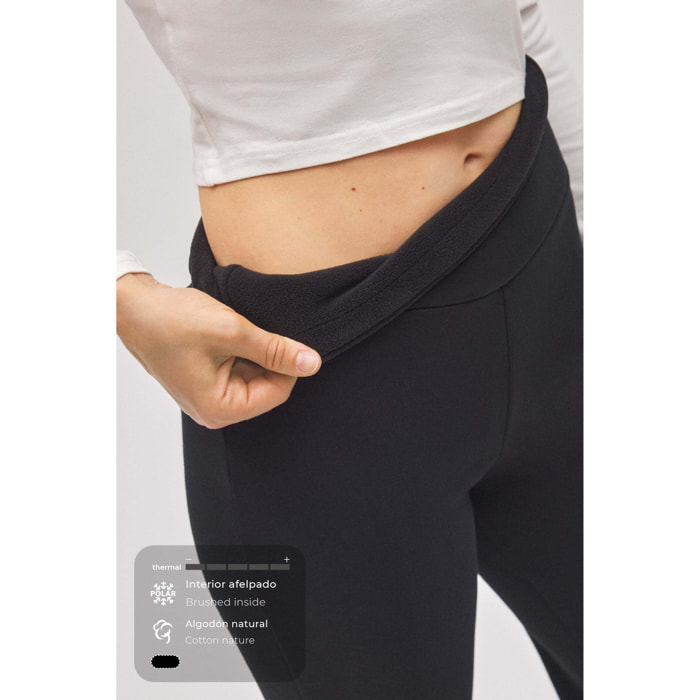 Comodi leggings termici in pile nero