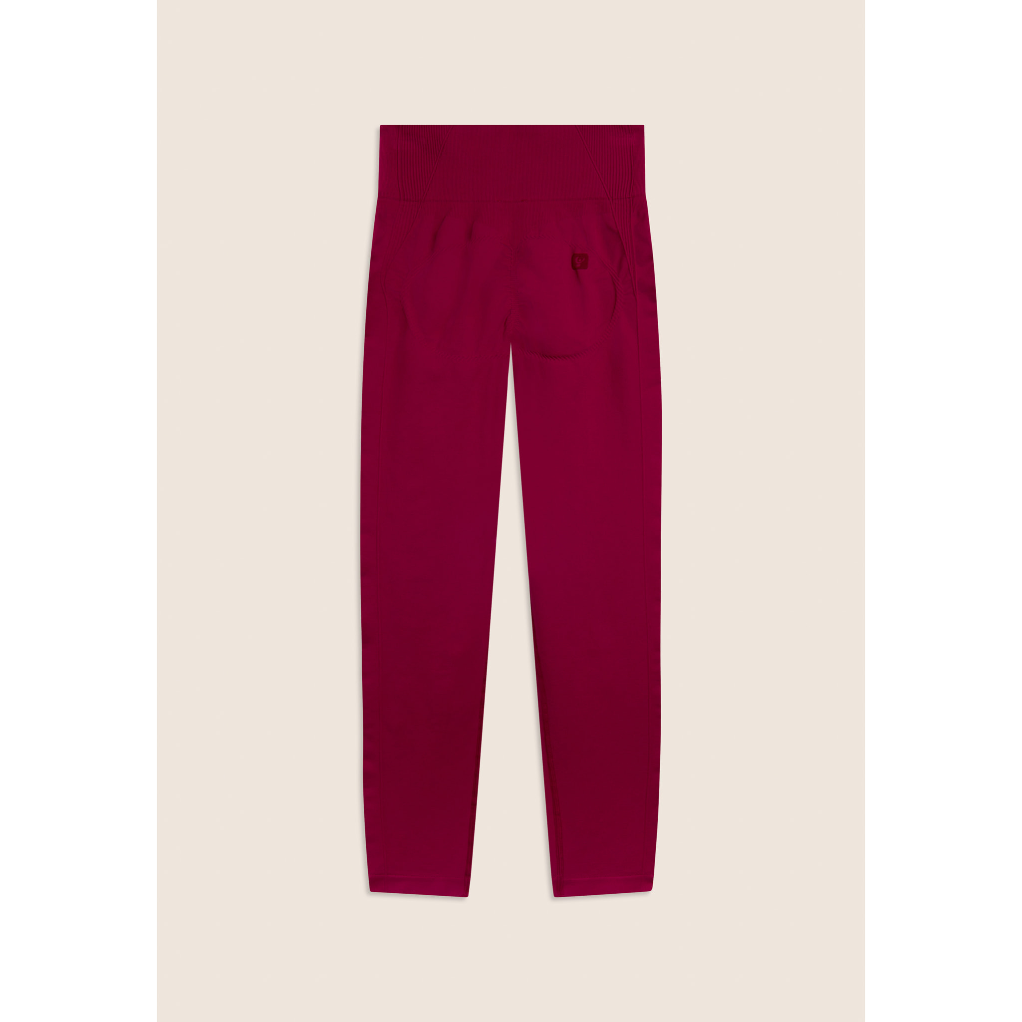 Leggings Seamless 7/8 con Vita Alta e Inserti in Costina