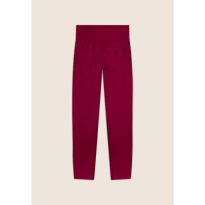 Leggings Seamless 7/8 con Vita Alta e Inserti in Costina