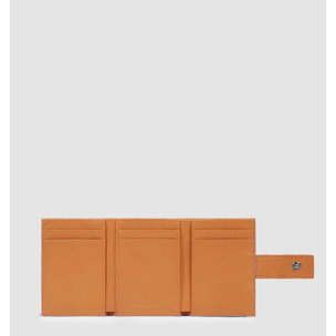 Piquadro Portafogli compatto con porta monete posteriore, porta carte di credito e protezione RFID