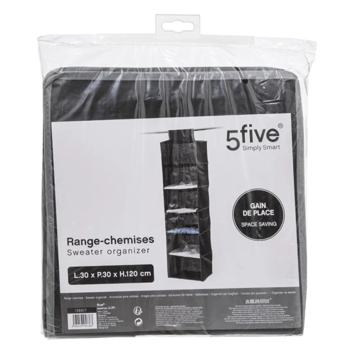 Range-chemises 6 cases gris