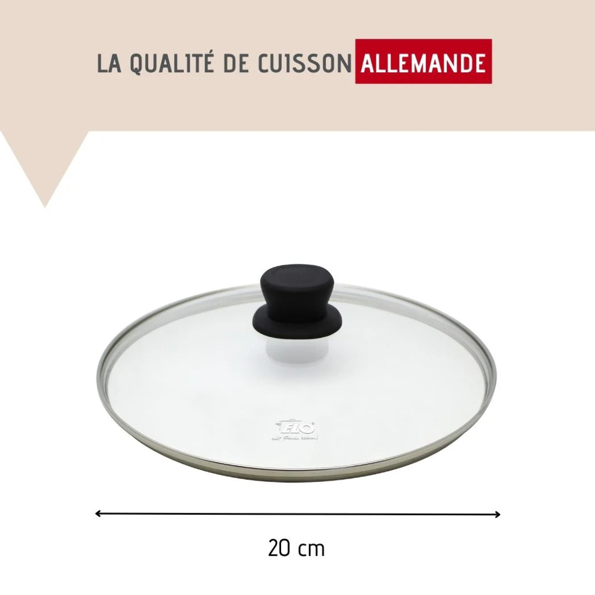 Poêle wok 20 cm avec couvercle en verre Elo Smart life