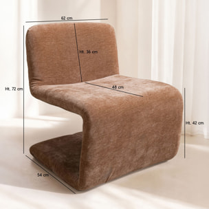 Fauteuil en tissu chenille beige poudré AXO