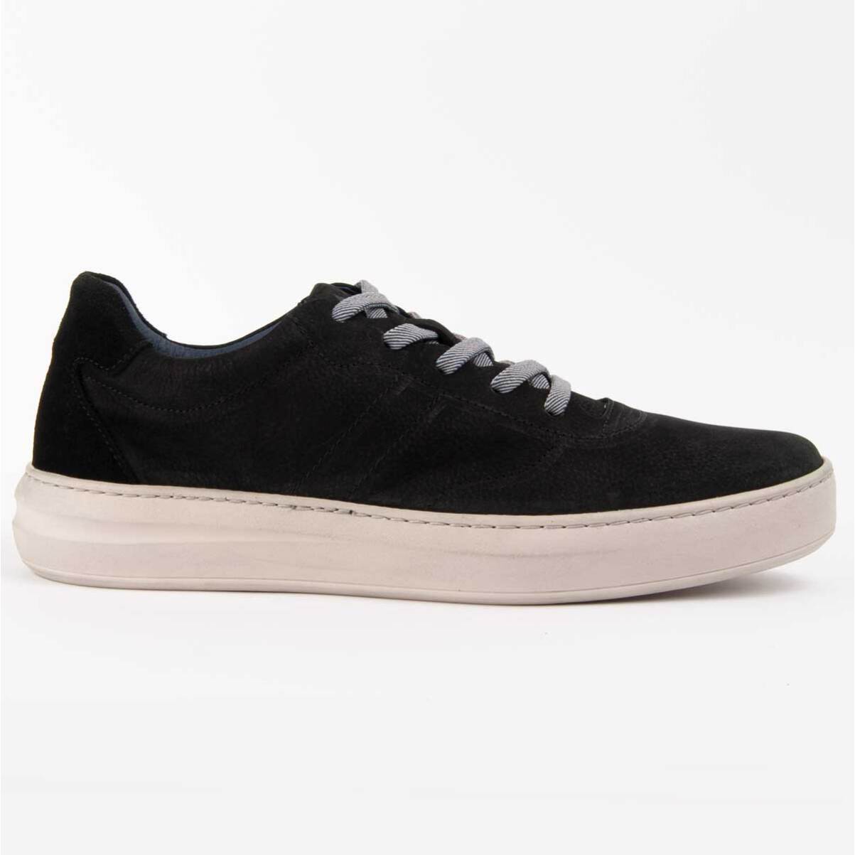 Sneaker De Piel - Negro