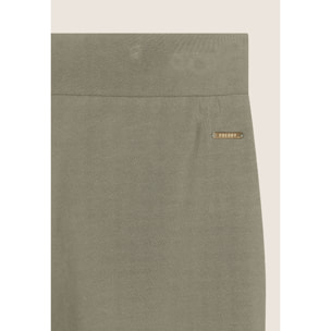 Pantaloni regular con spacchi e coulisse animalier