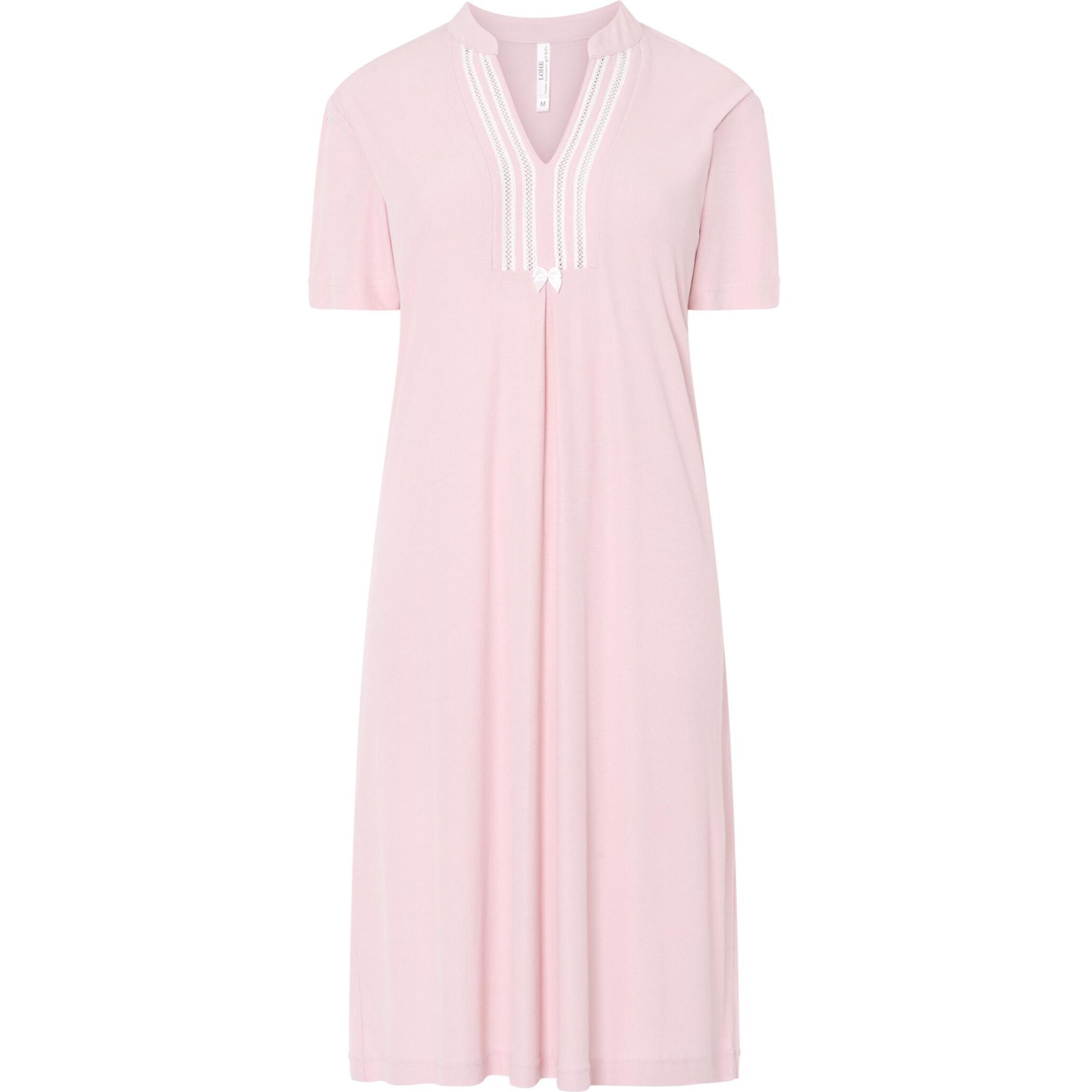 Camisón corto mujer canalé manga corta suave