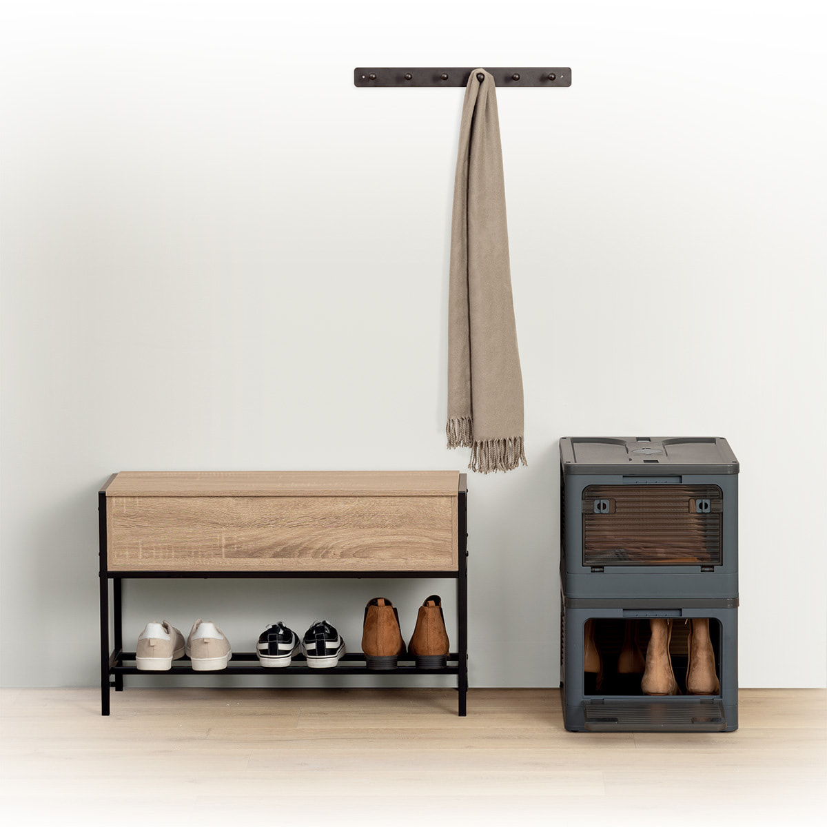 Boîte de rangement pliable en plastique