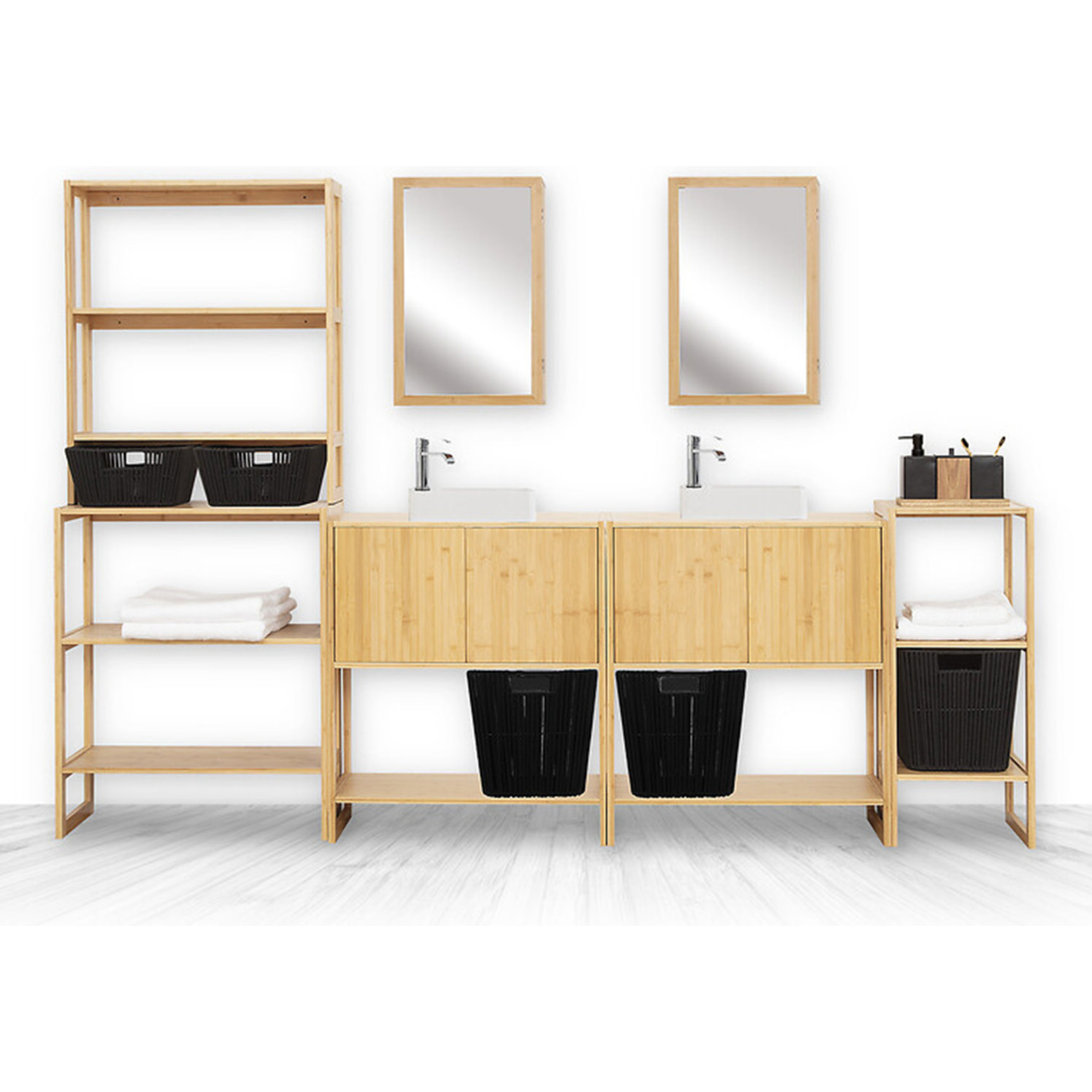 Meuble vasque 2 portes Bambou Lab'n modul