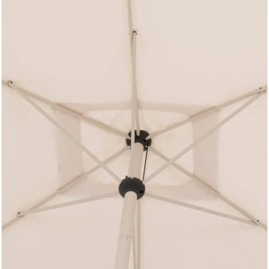 Parasol droit rectangulaire inclinable "Loompa" argile & blé 3 x 2m en aluminium et polyester