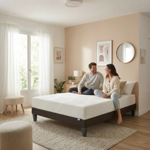 Ensemble Matelas Paris & Sommier KIT15, 24 cm, Mémoire de Forme, technologie Tri-Lattes, Soutien Ferme