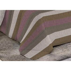 Trapunta Invernale 300gr Made in Italy Piumone Clado Linea Diadema Disegno Riga Rosa