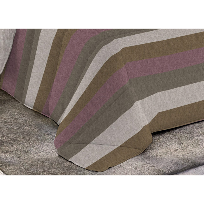 Trapunta Invernale 300gr Made in Italy Piumone Clado Linea Diadema Disegno Riga Rosa