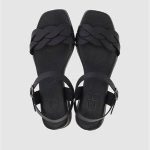 Sandalias de Piel - Negro - Tacón: 3 cm
