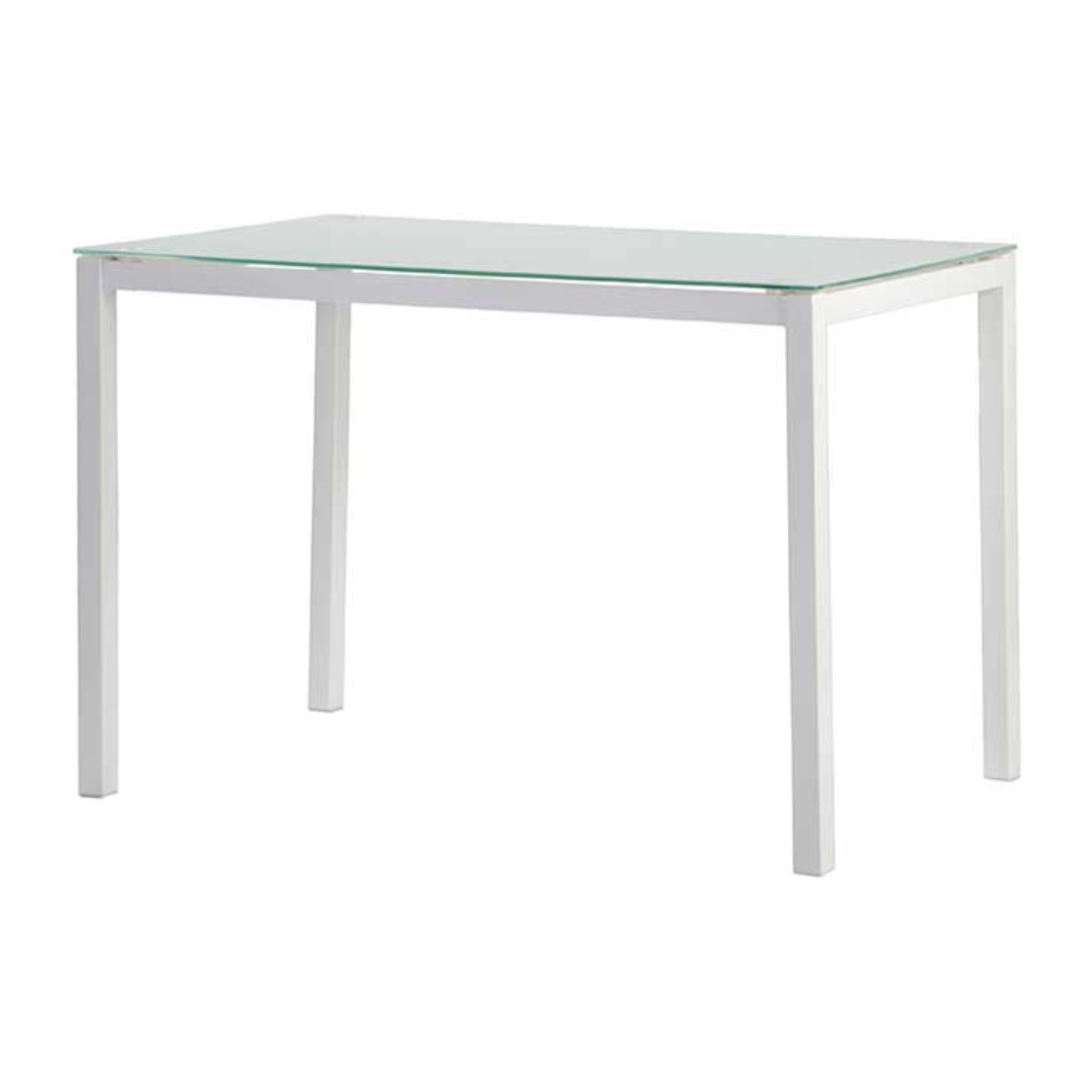 Mesa fija NURIA blanco - cristal y blanco - 110x70x75cm