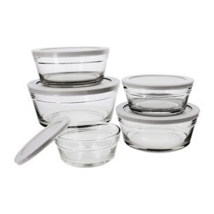 Lot de 5 boîtes en verre  CASSIS
