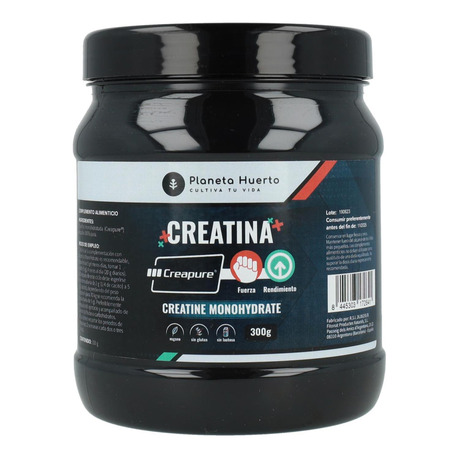 PLANETA HUERTO | Creatina Creapure® 300 g - Monohidrato de Creatina Pura para Incrementar Fuerza y Resistencia Muscular