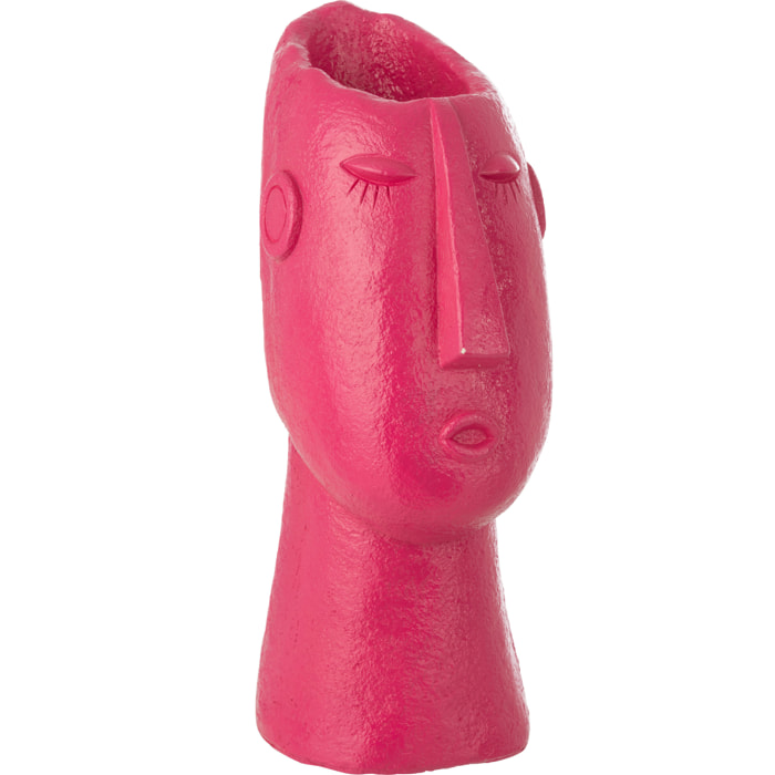 J-Line Vase Visage Extérieur - ciment - fuchsia