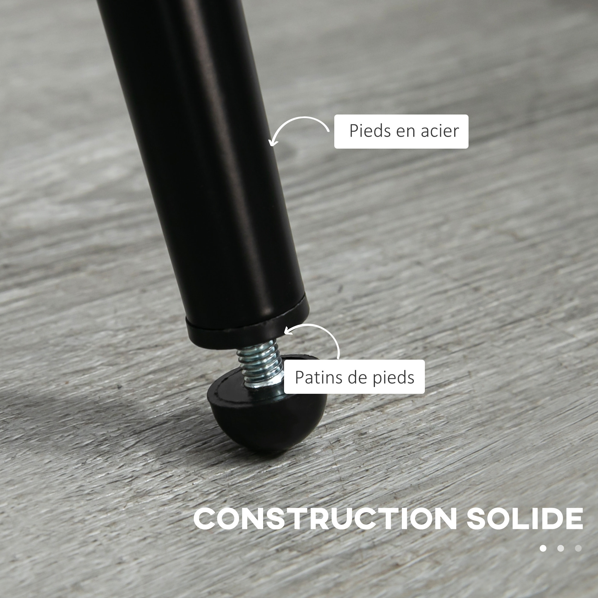 Lot de 2 chaises – Tissu bouclé – Style contemporain