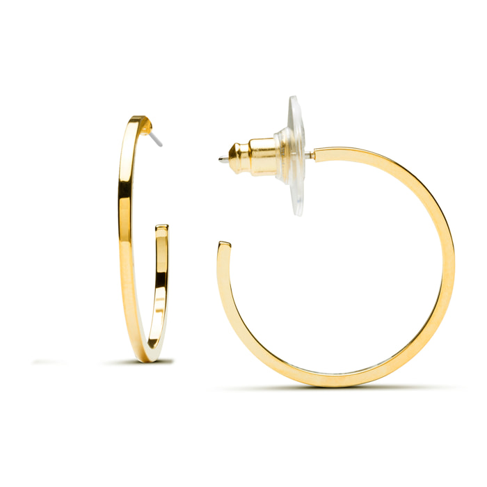Pendientes de 27mm de diámetro acabado oro amarillo de 18K