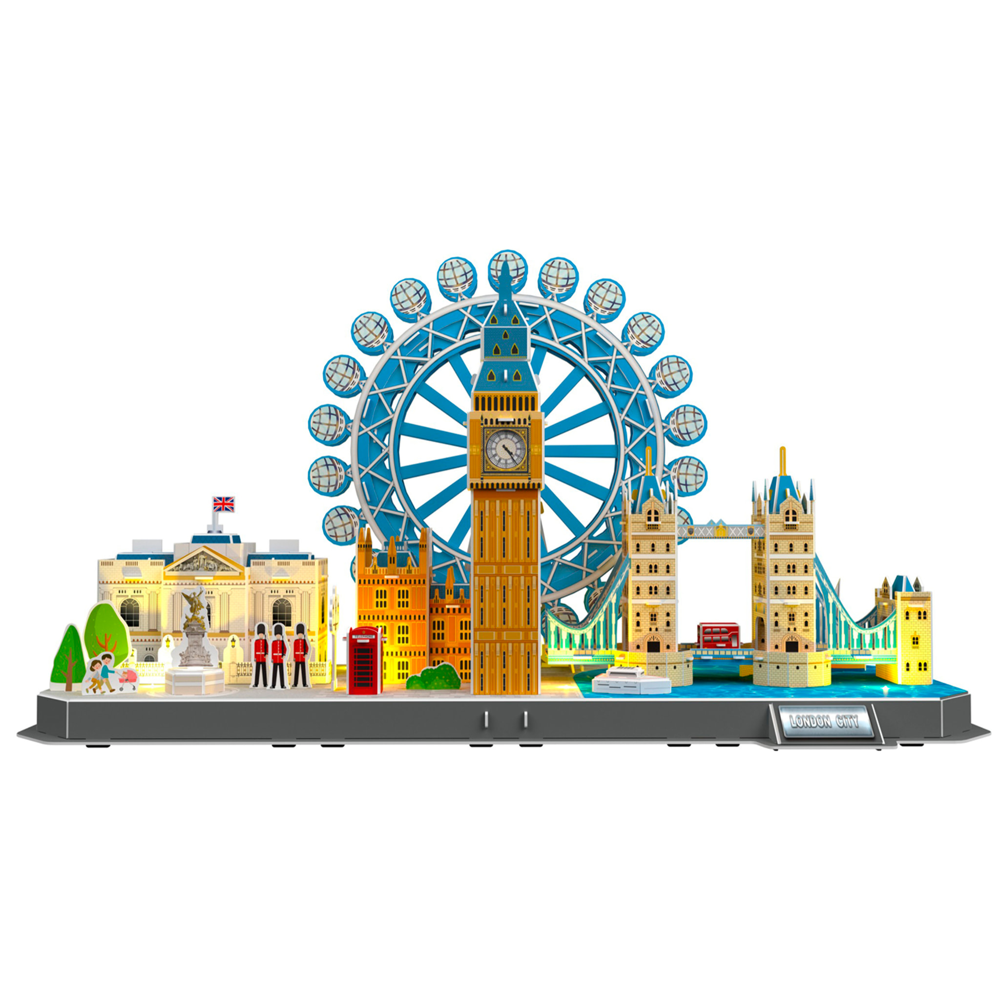 Puzzle 3D in cartone della città di Londra con luci LED. 106 pezzi.