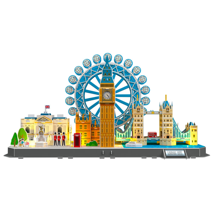 Puzzle 3D in cartone della città di Londra con luci LED. 106 pezzi.