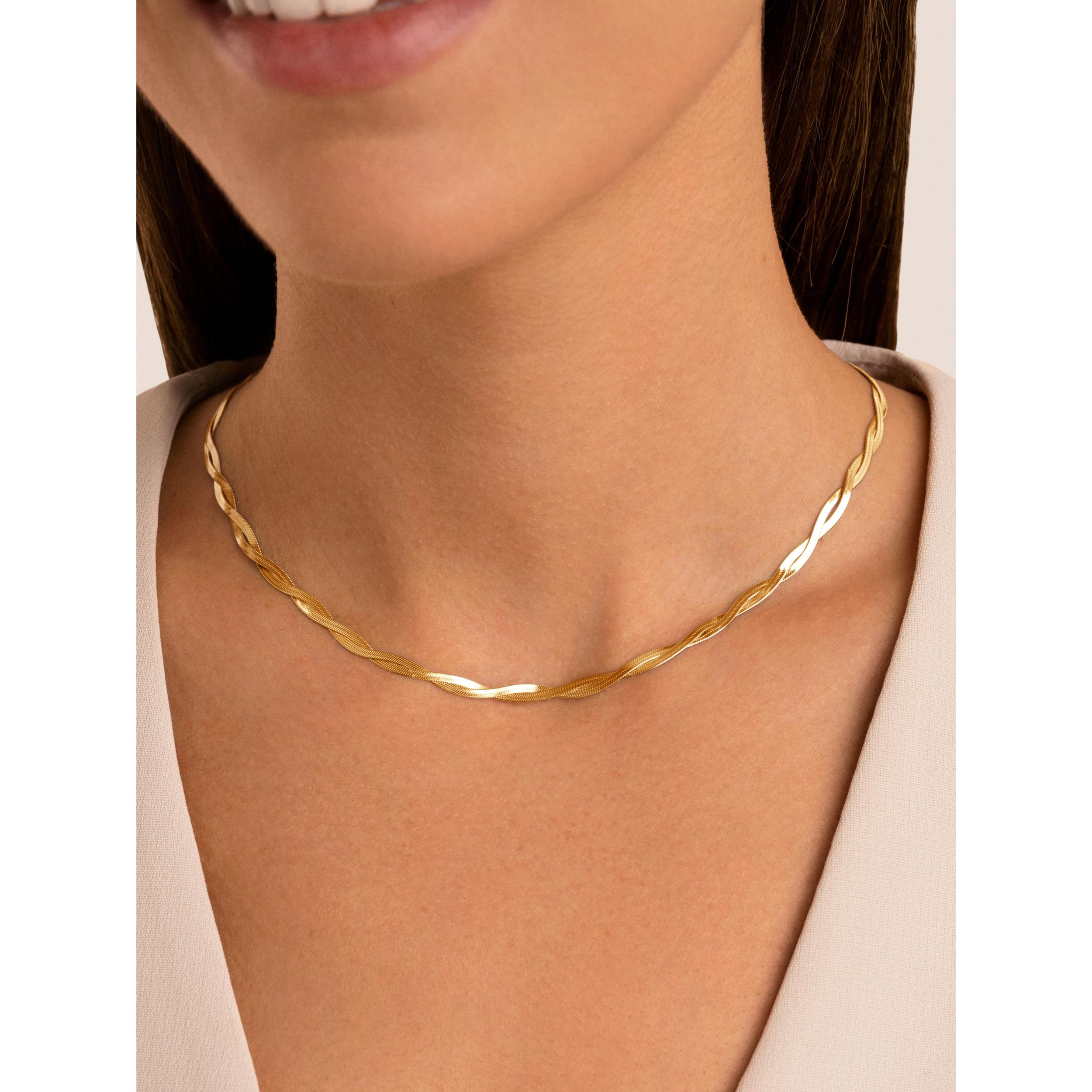 Collar Lisse Twister Acero Baño Oro